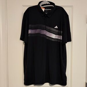 Adidas Men's Black Polo with White Accents